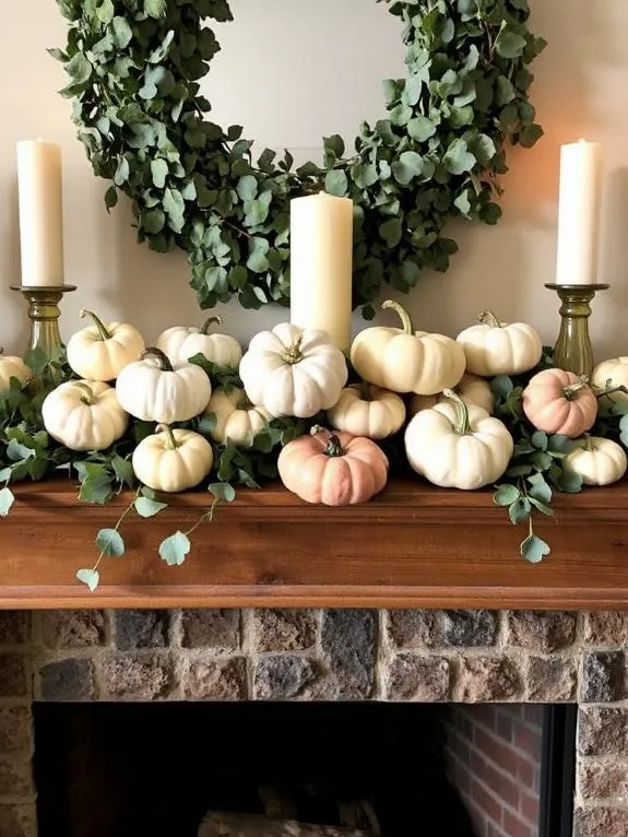 cozy fall pumpkin display