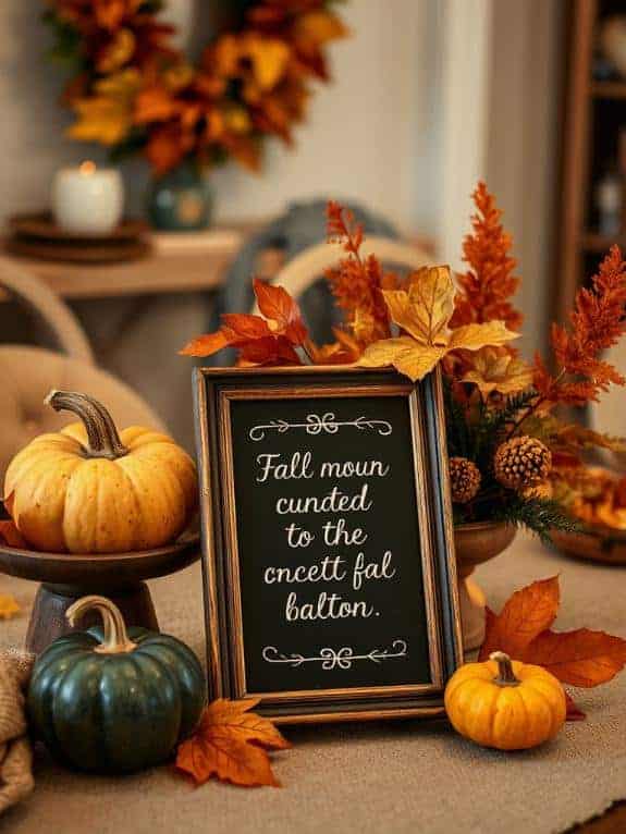 cozy fall quote display