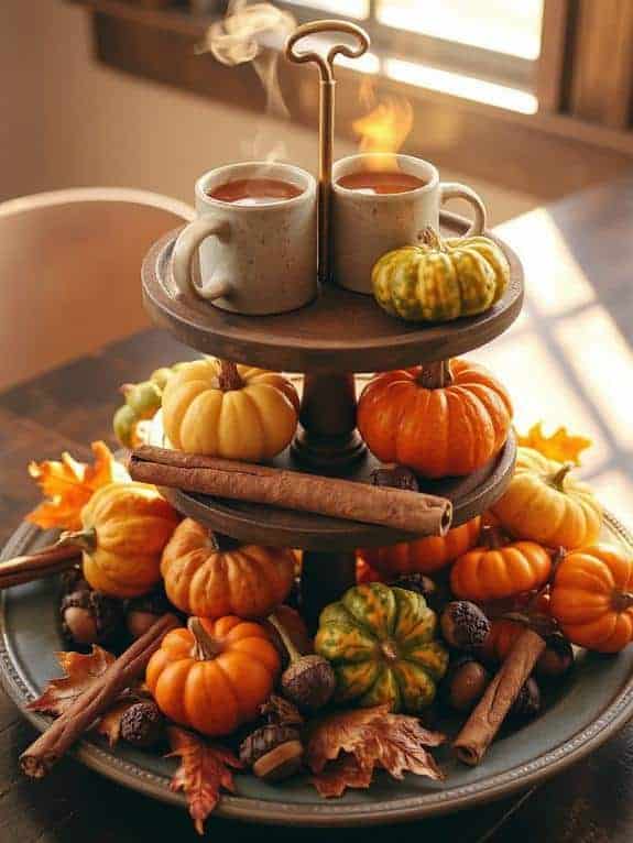 cozy fall tiered tray