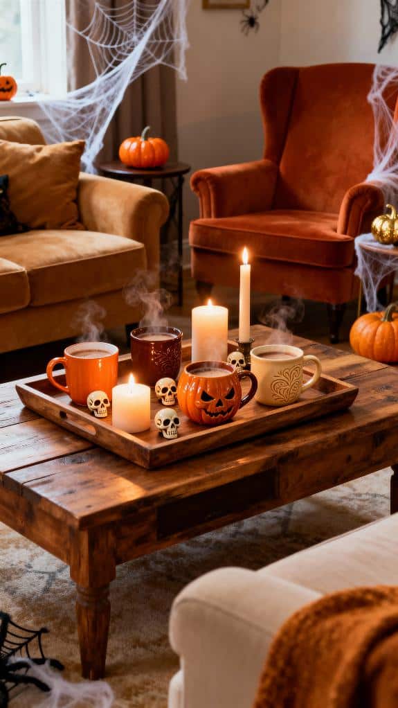 cozy fall wooden tray