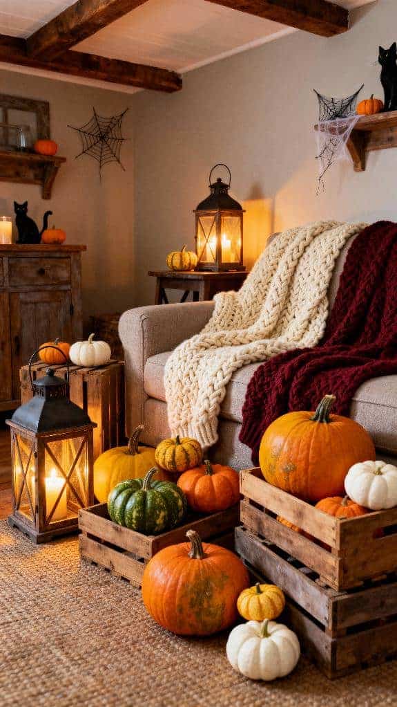 cozy farmhouse halloween decor