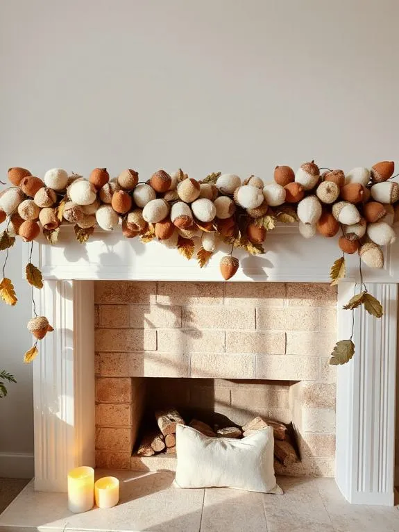 cozy felted acorn garland