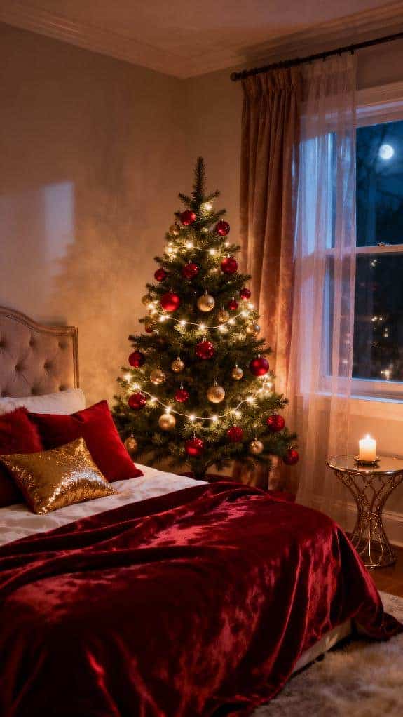 cozy festive bedroom corner