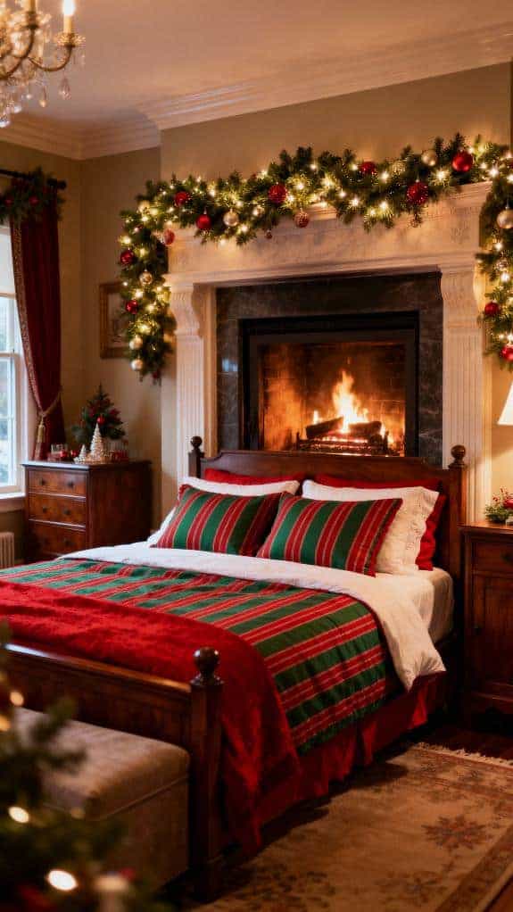 cozy festive holiday bedroom