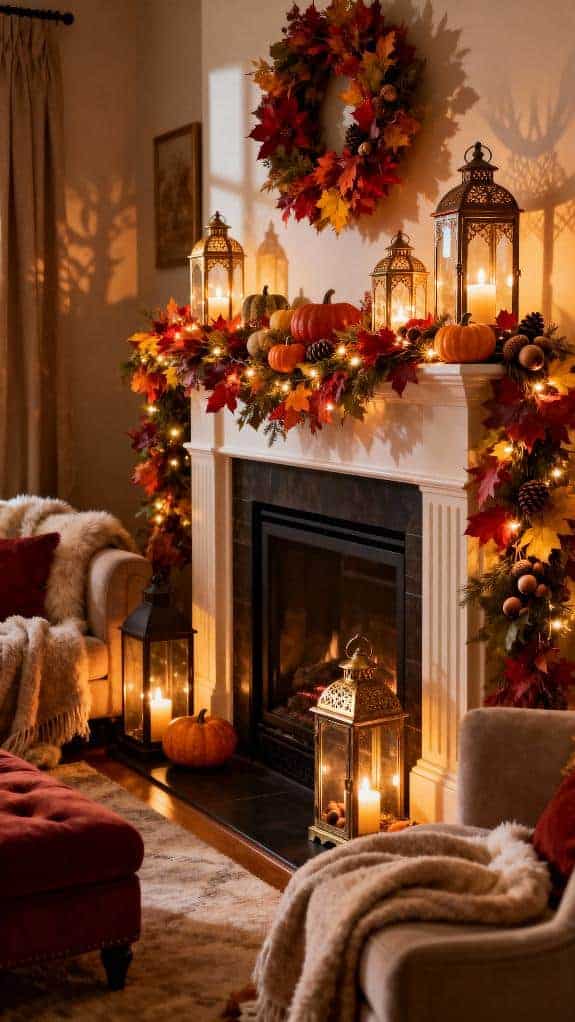 cozy fireplace mantel decor