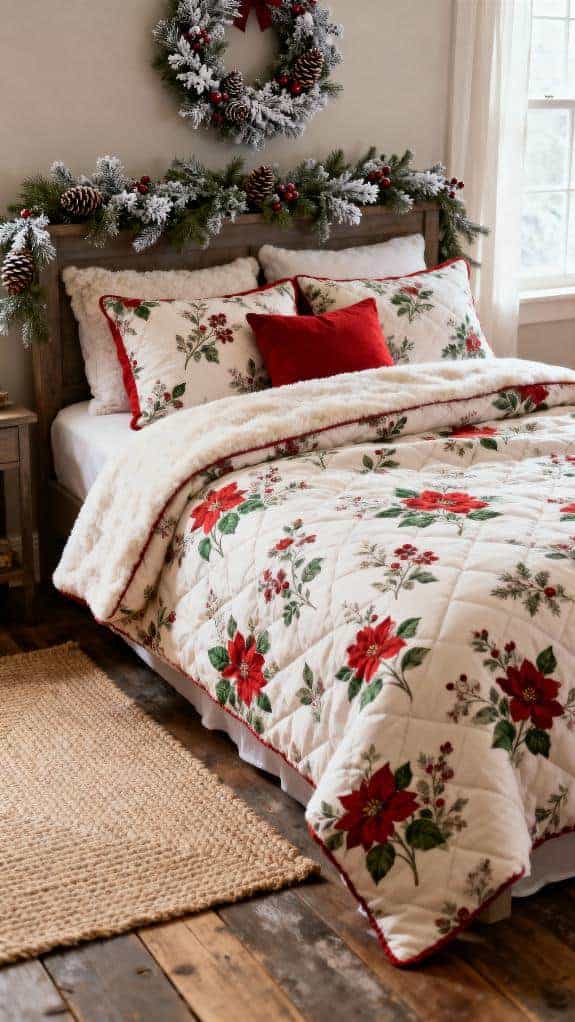cozy floral holiday bedroom