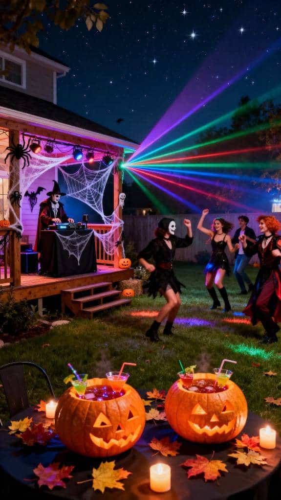 cozy halloween backyard dance party