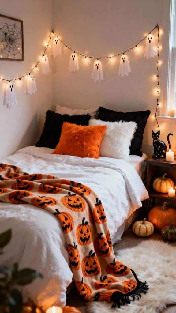 cozy halloween bedroom decor