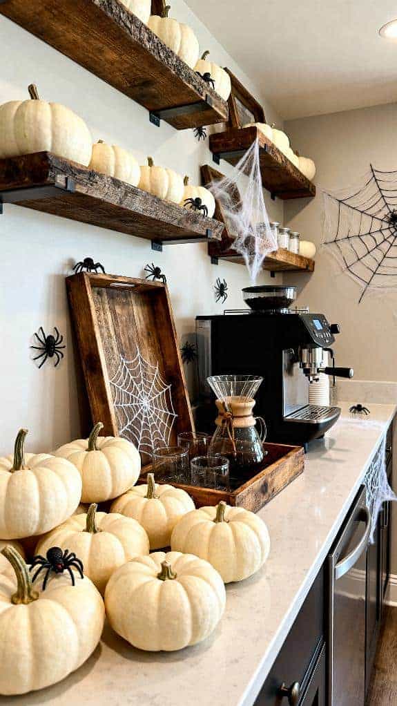 cozy halloween coffee bar