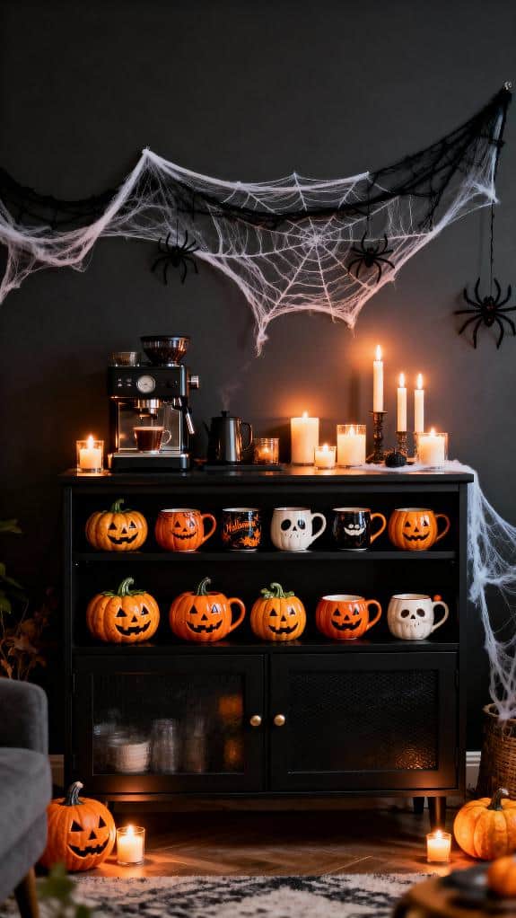 cozy halloween coffee bar
