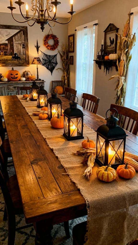 cozy halloween dining decor