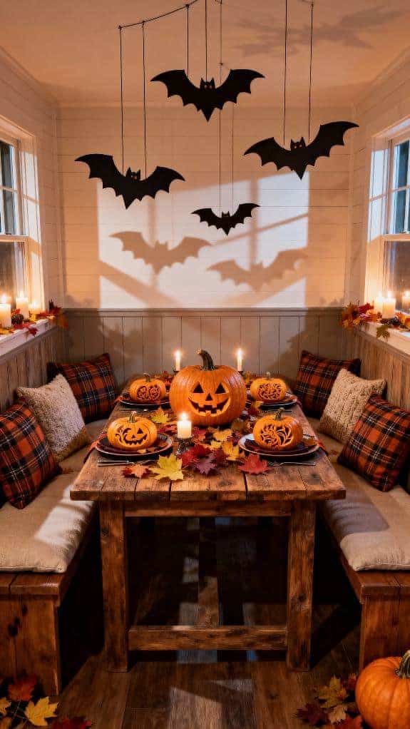 cozy halloween dining nook