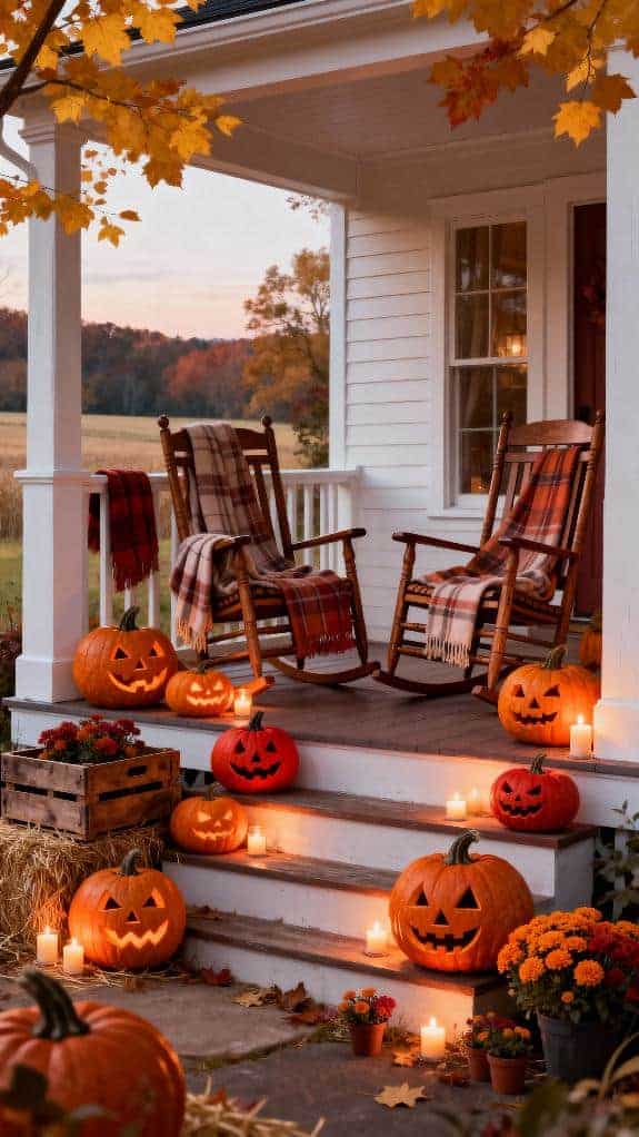 cozy halloween farmhouse porch