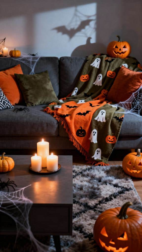 cozy halloween throw blankets