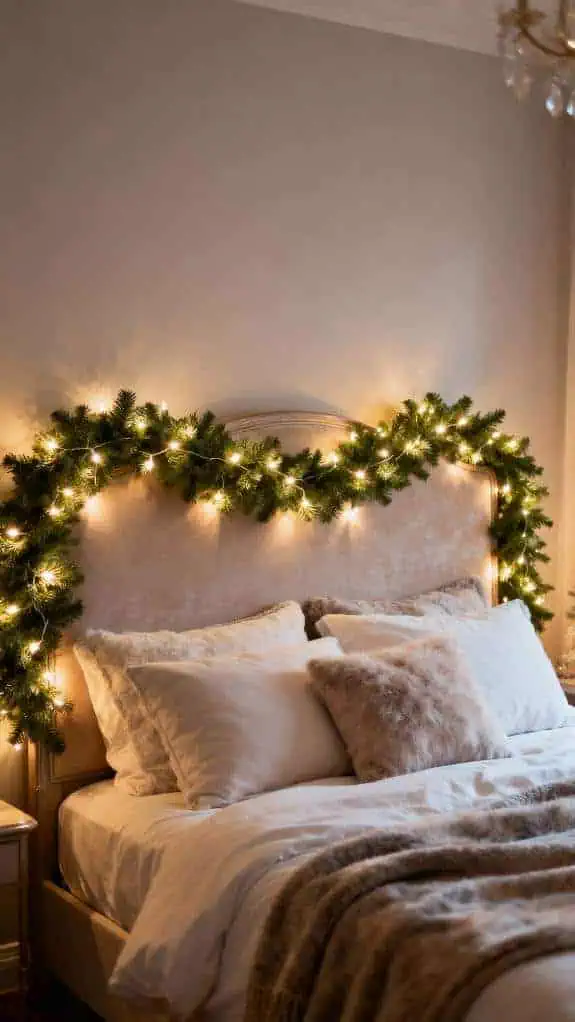 cozy headboard holiday decor