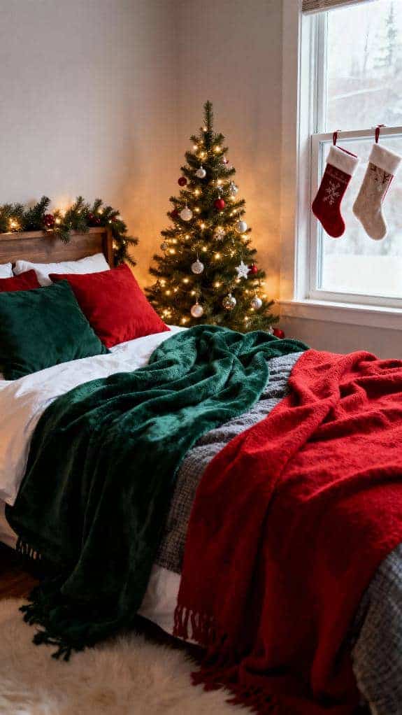 cozy holiday bedroom decor