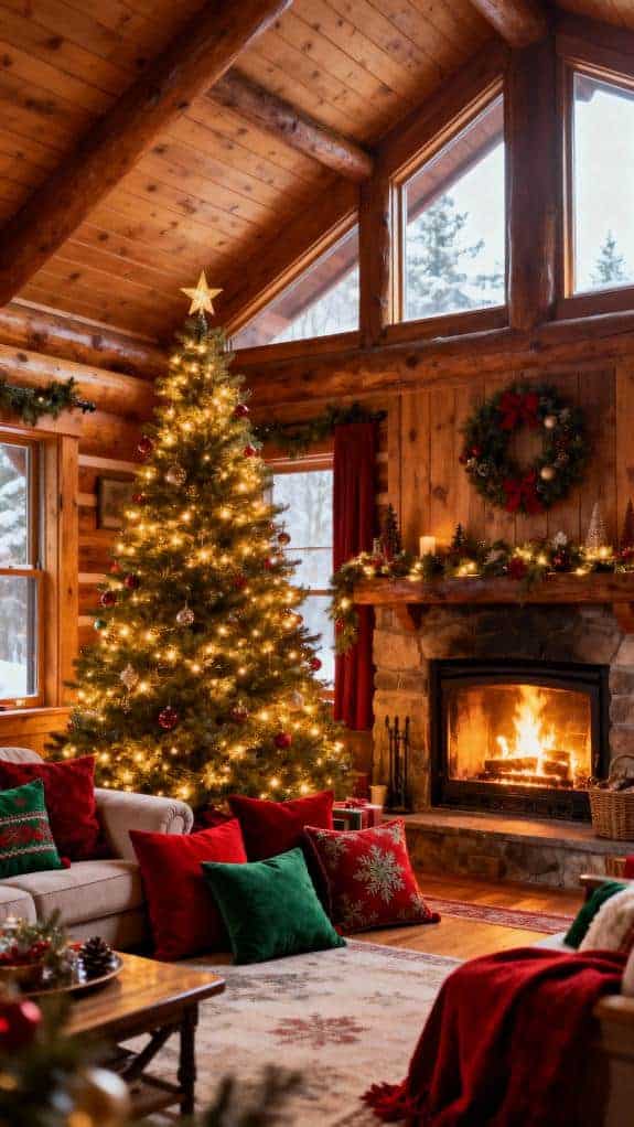 cozy holiday cabin ambiance
