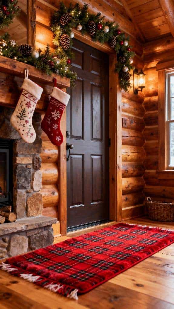 cozy holiday cabin entryway