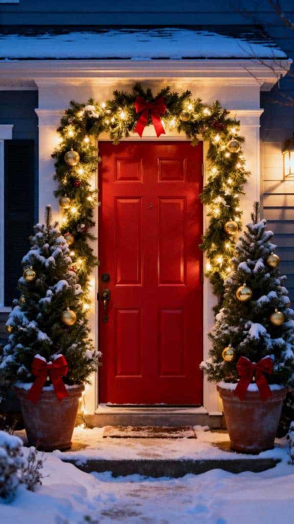 cozy holiday entryway decor