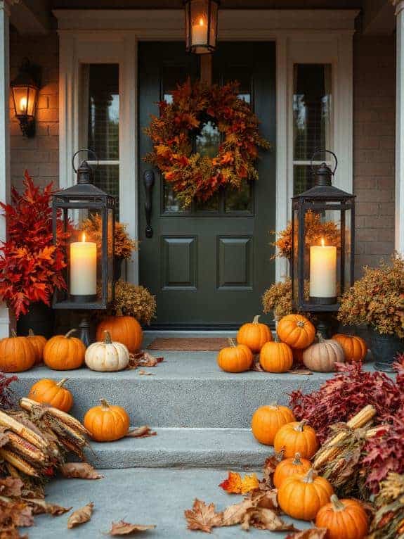cozy lanterns with candles