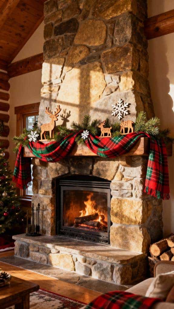 cozy lodge mantel decor