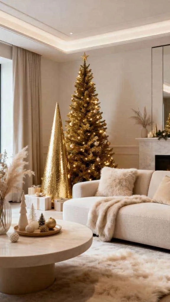 cozy metallic gold entryway