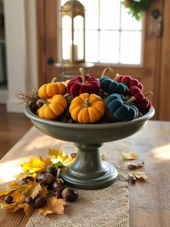 cozy mini velvet pumpkins