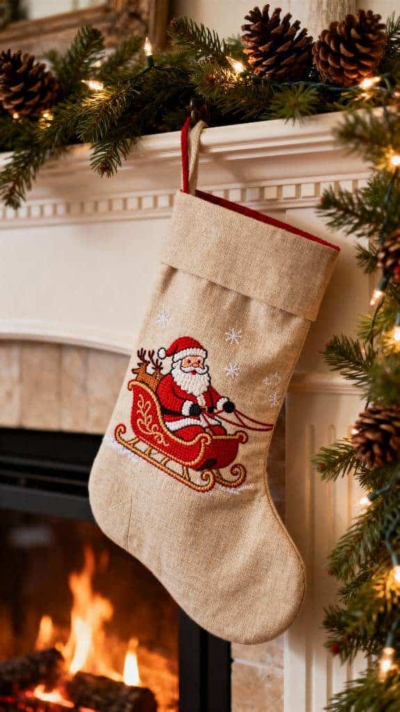 cozy natural linen stocking