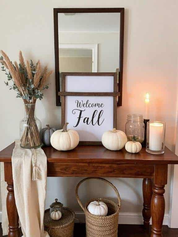 cozy neutral autumn decor