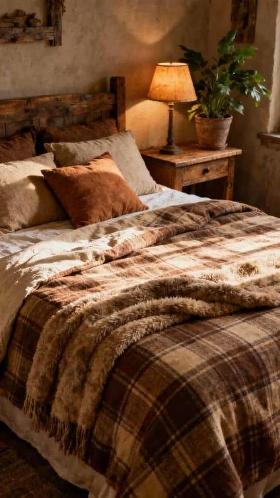 cozy plaid bedspread set