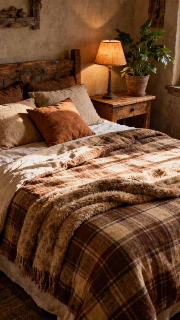 cozy plaid bedspread set