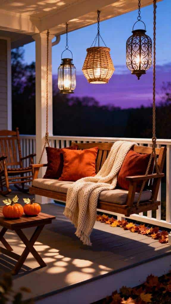 cozy porch swing setup