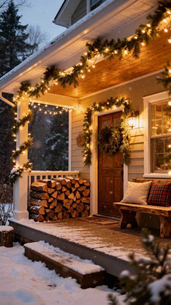 cozy porch with lights