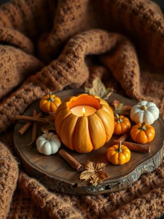 cozy pumpkin candle holder