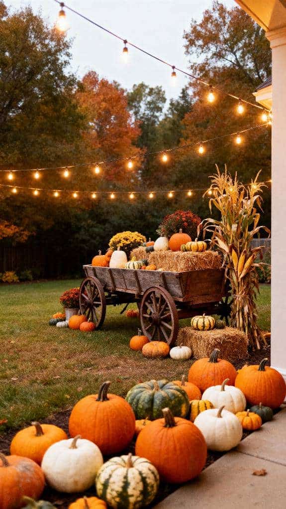 cozy pumpkin patch display