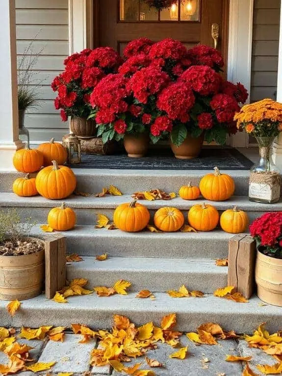 cozy pumpkins and mums