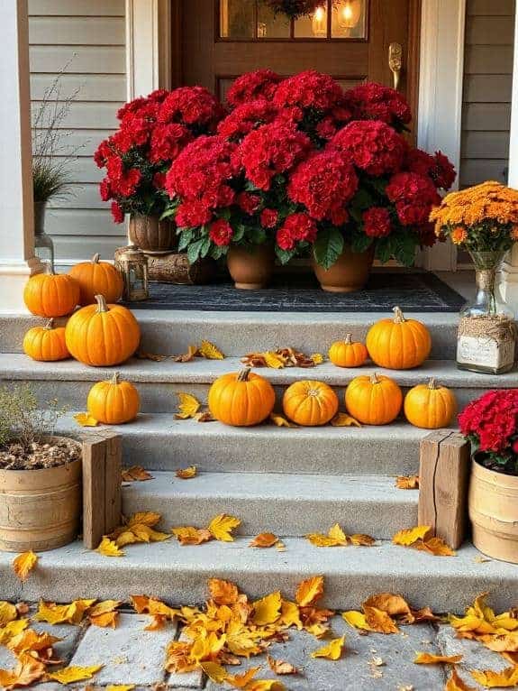 cozy pumpkins and mums