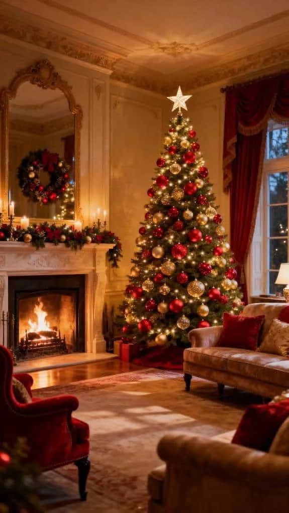 cozy red and gold holiday
