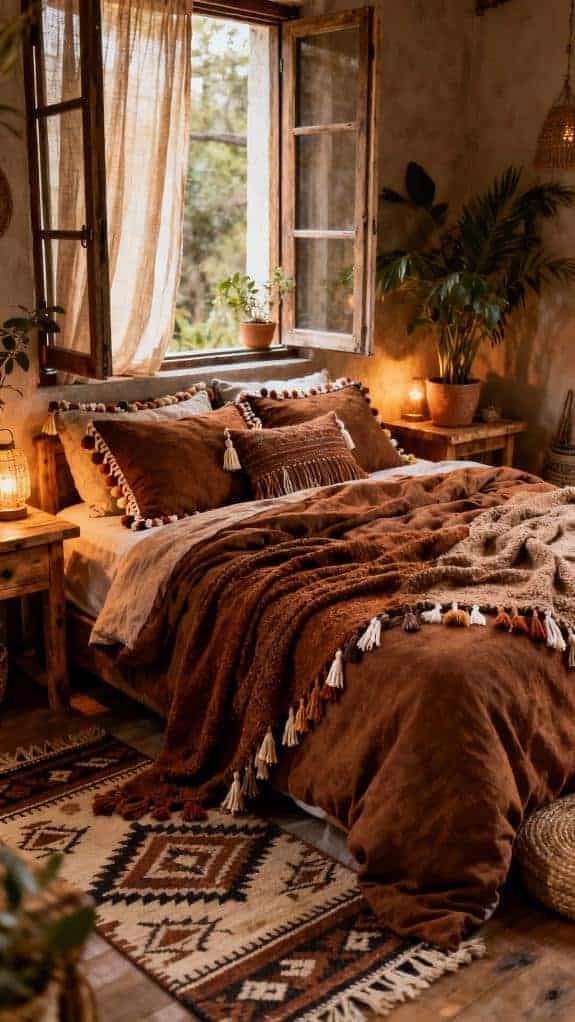 cozy rustic brown bedding