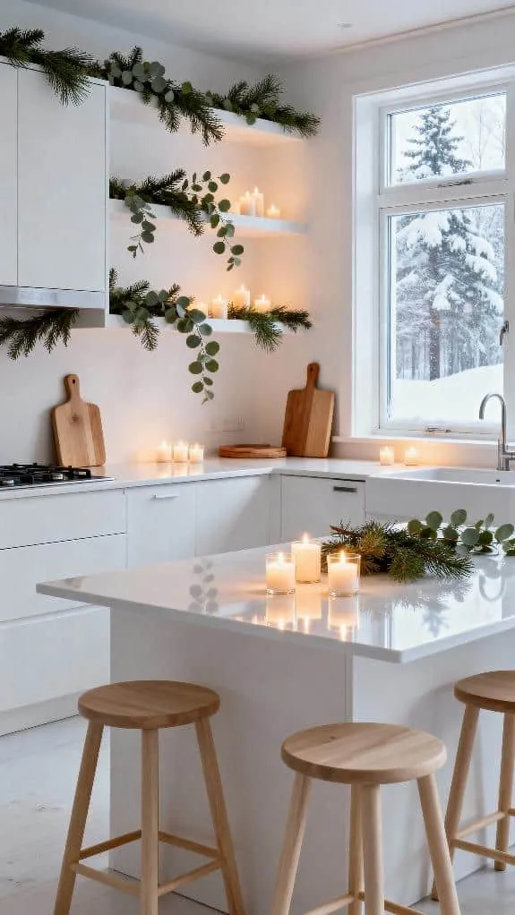 cozy scandinavian holiday kitchen
