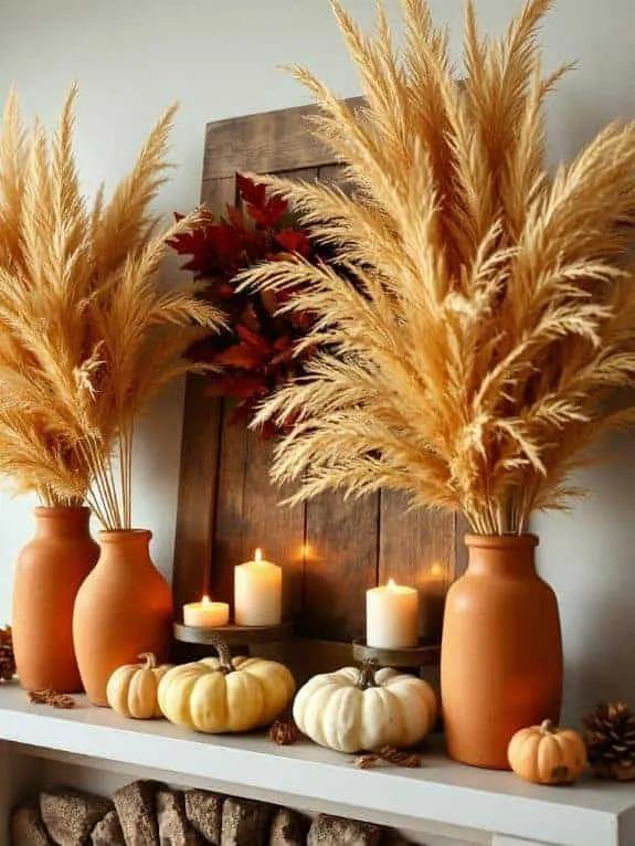 cozy terracotta pampas arrangement