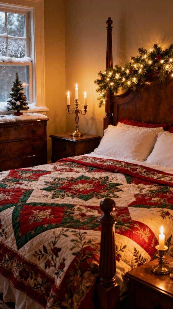 cozy vintage holiday bedroom