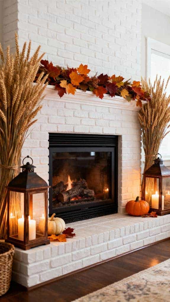 cozy wheat and lanterns
