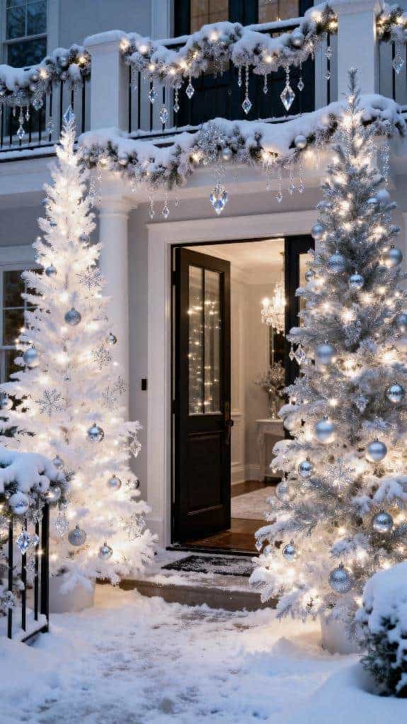 cozy white silver decorations