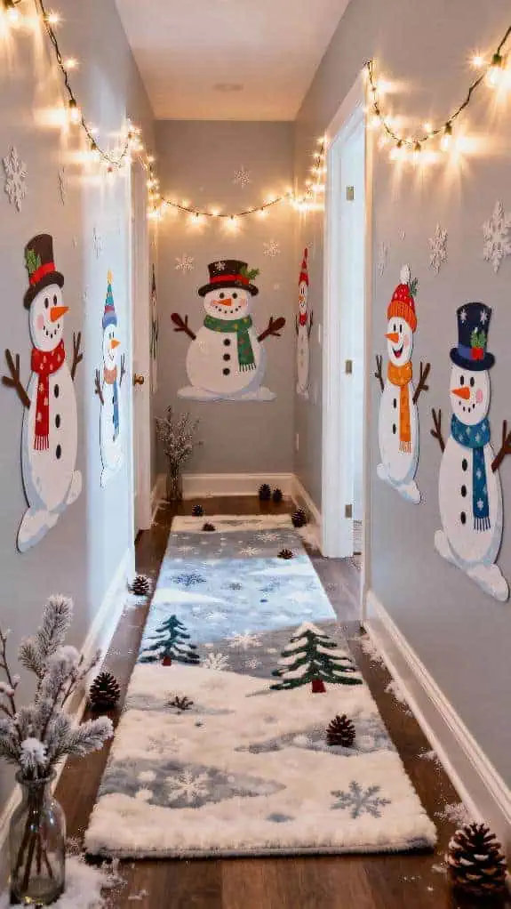 cozy winter hallway decor
