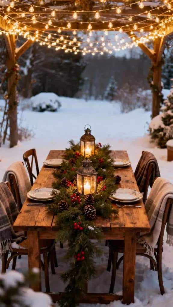 cozy winter outdoor dining