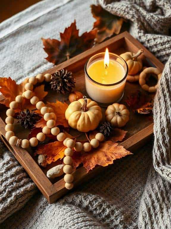 cozy wooden bead garland