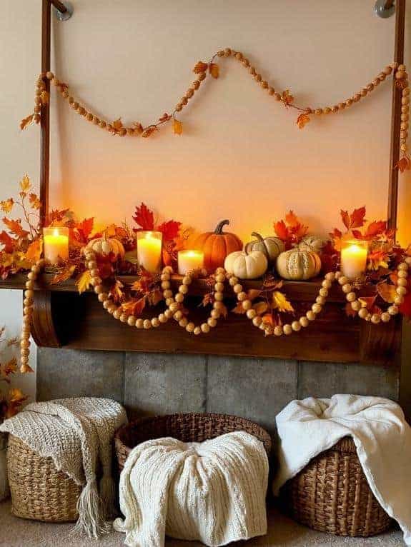 cozy wooden bead garlands