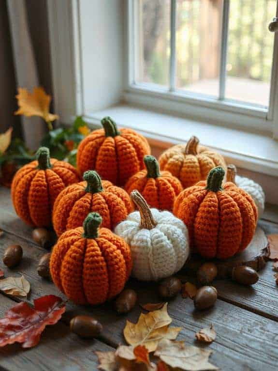 crocheted pumpkins for decor