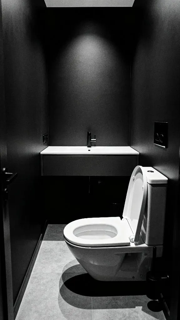 dark walls sleek fixtures